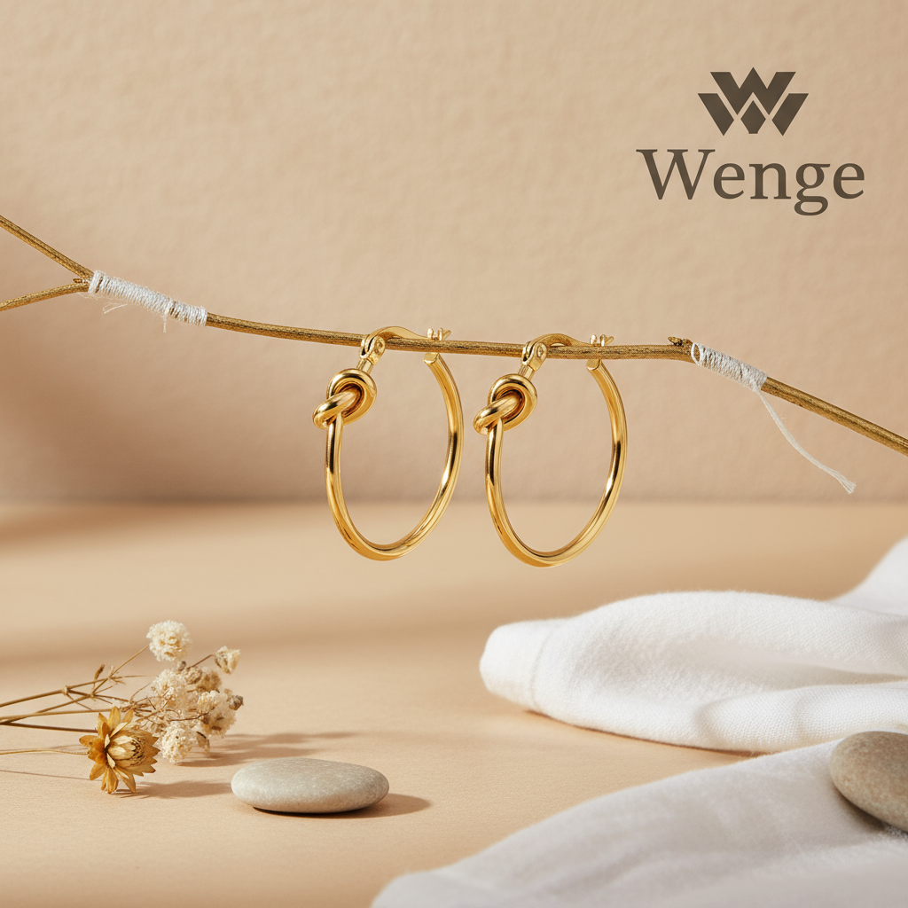 Knot Hoop Earrings – 18K Gold Plated