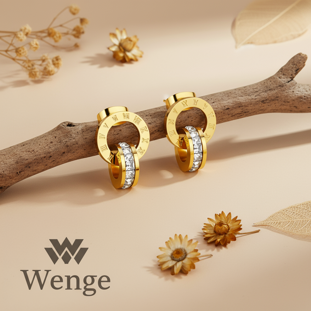 Roman Crystal Earrings – 18k Gold Plated