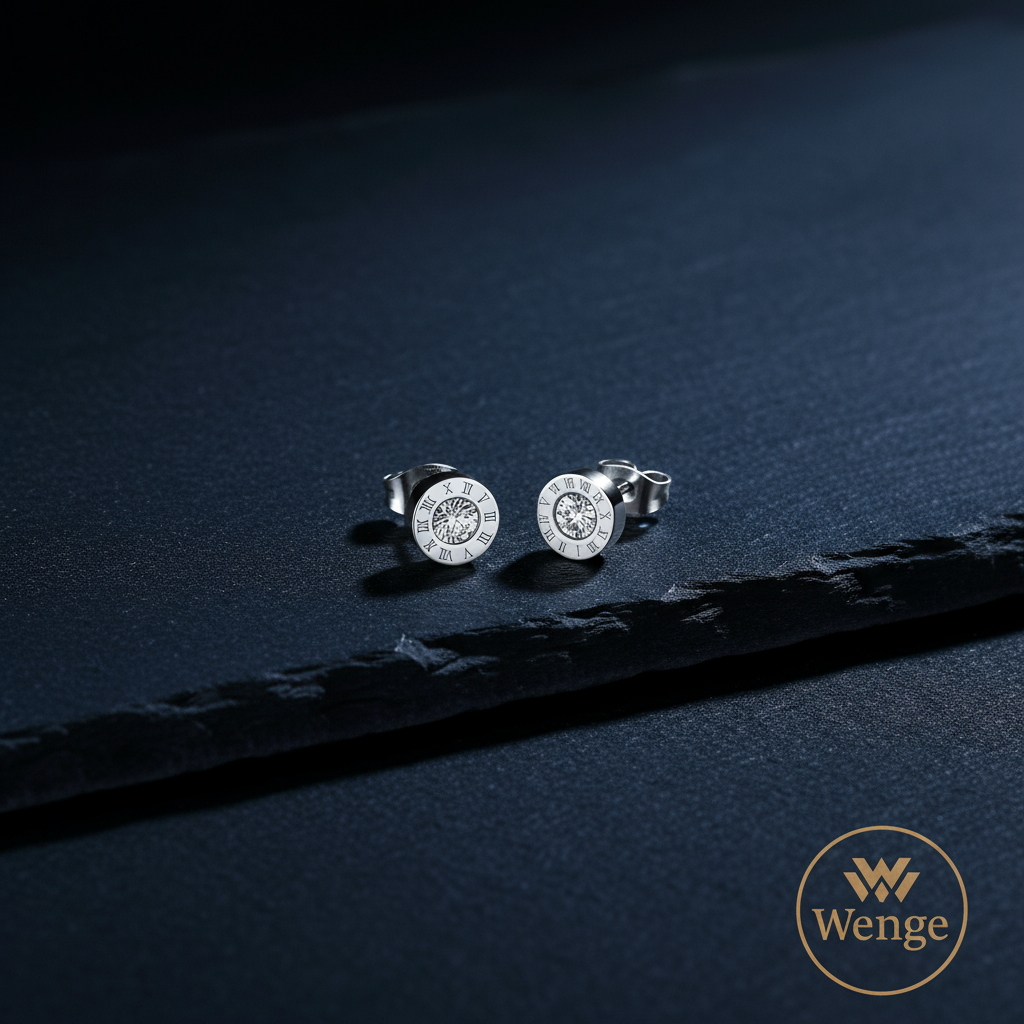 Roman Crystal Stud Earrings – Stainless Steel