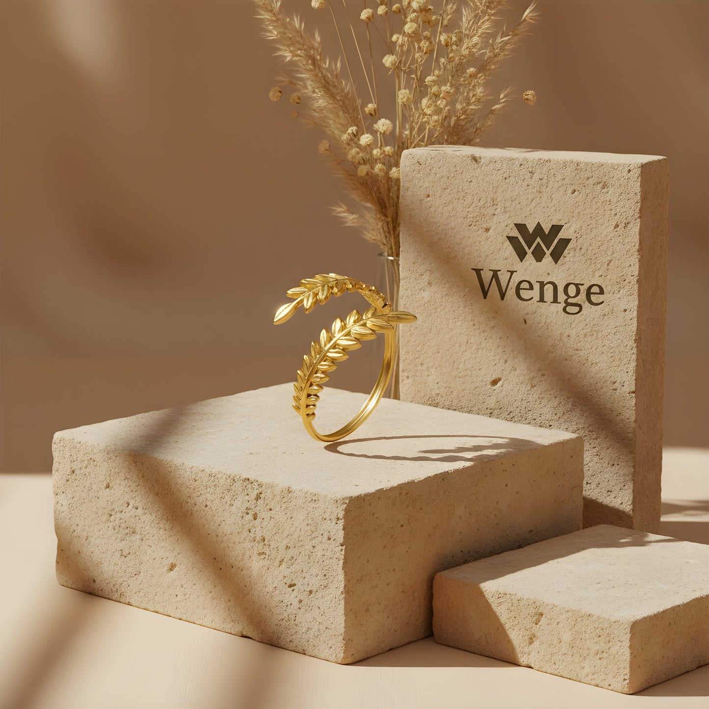 Leafs Adjustable Ring – 18k Gold Plated