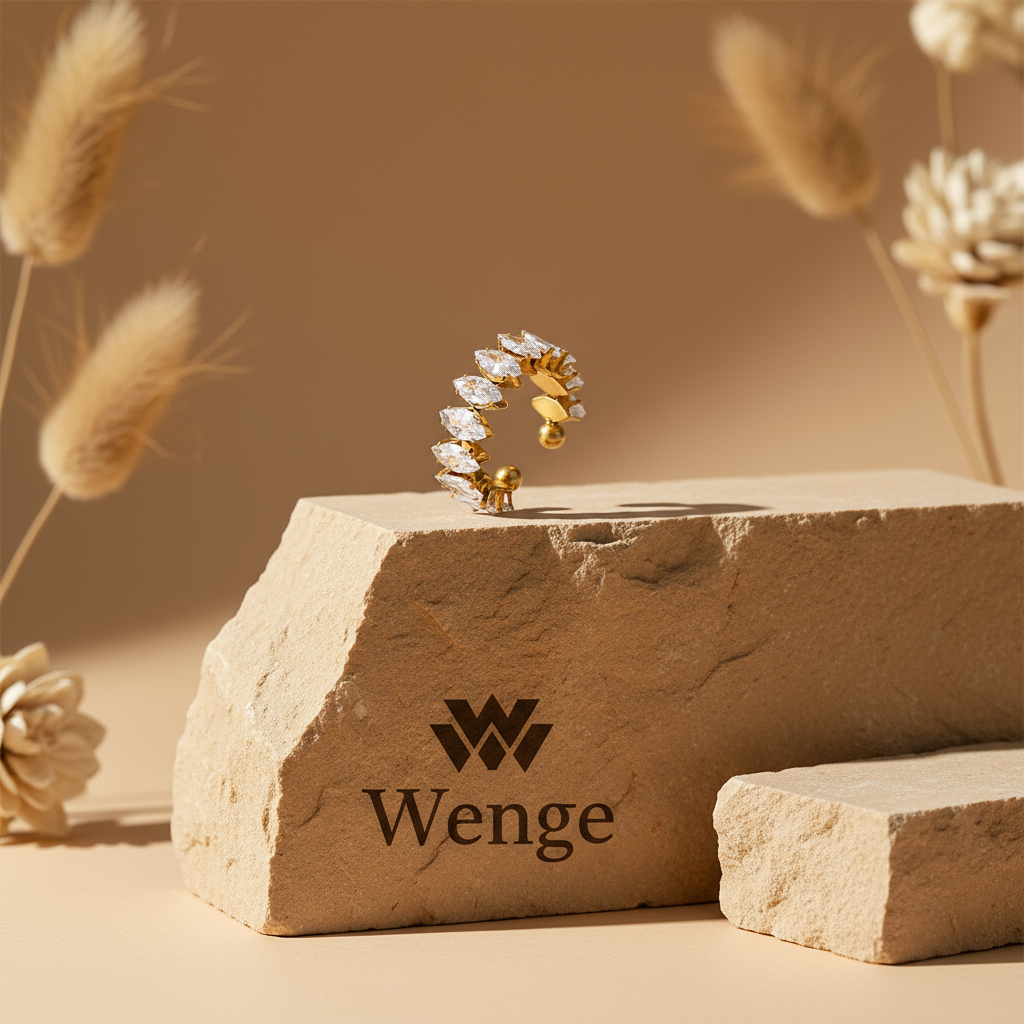 Sparkle Adjustable Ring – 18k Gold Plated