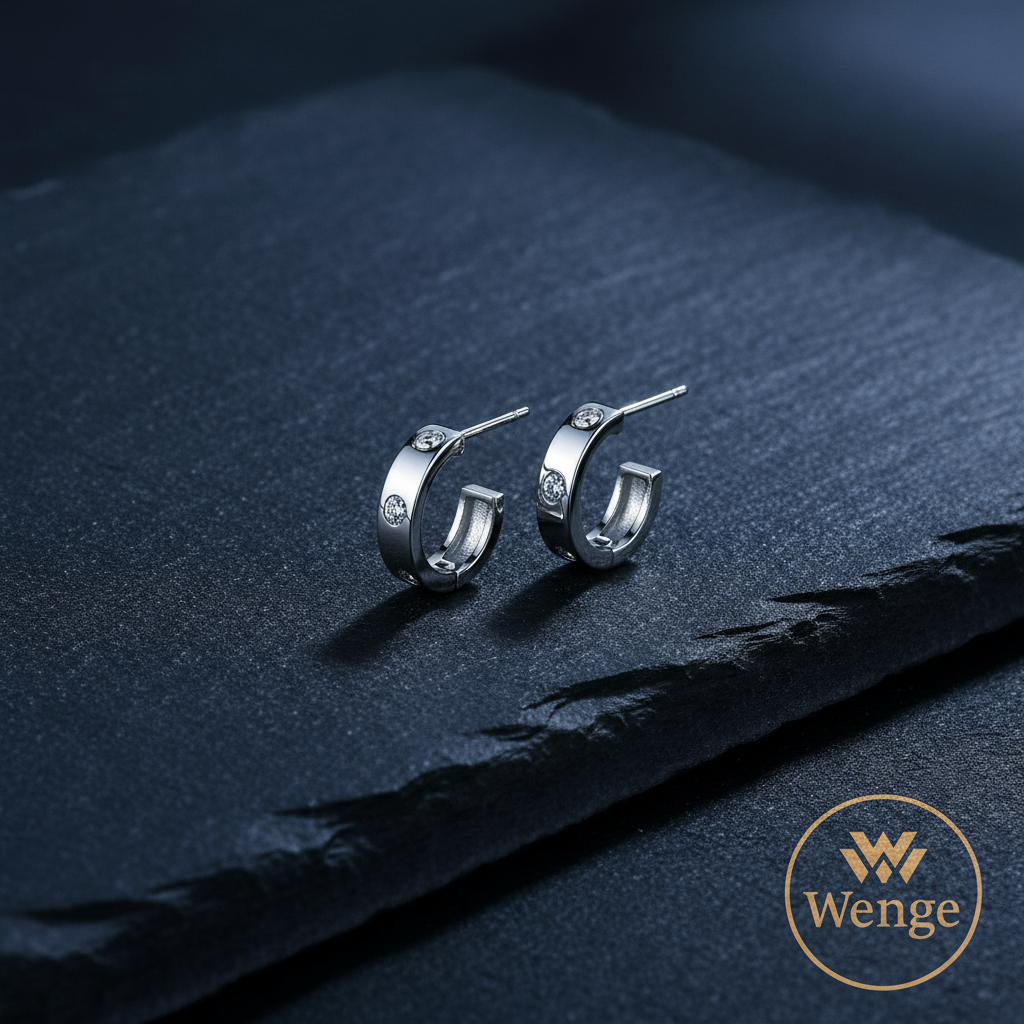 Engraved Heart Hoop Earrings – Stainless Steel