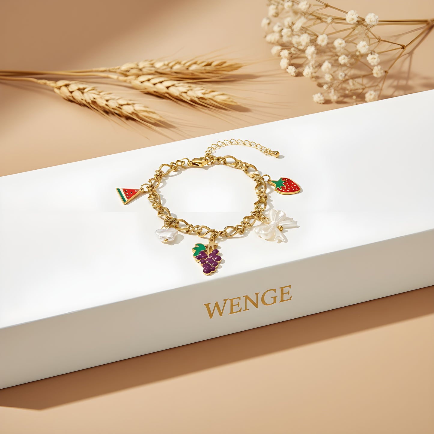 Grape Charm Bracelet – 18k Gold Plated