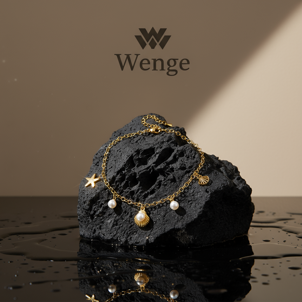 Dainty Starfish & Seashell Anklet – 18k Gold Plated