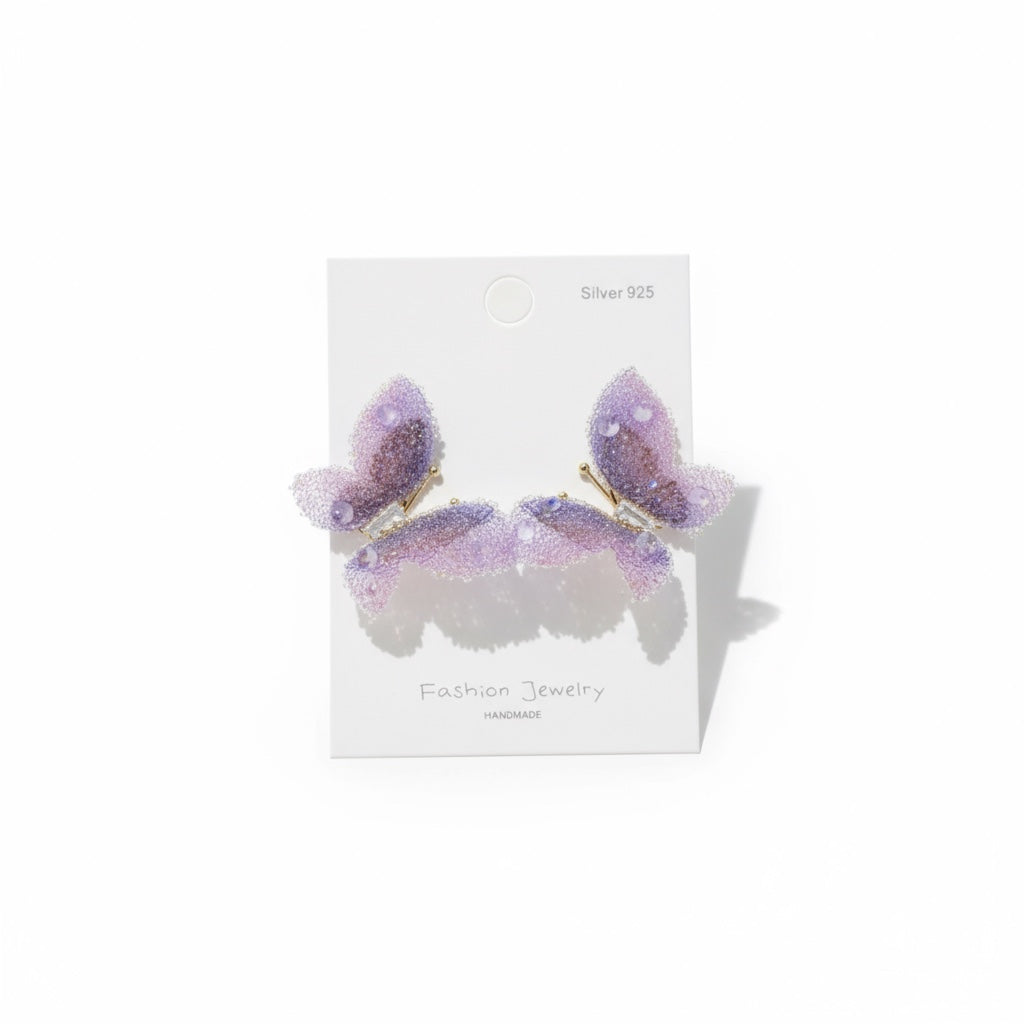 Lavender Butterfly Studs