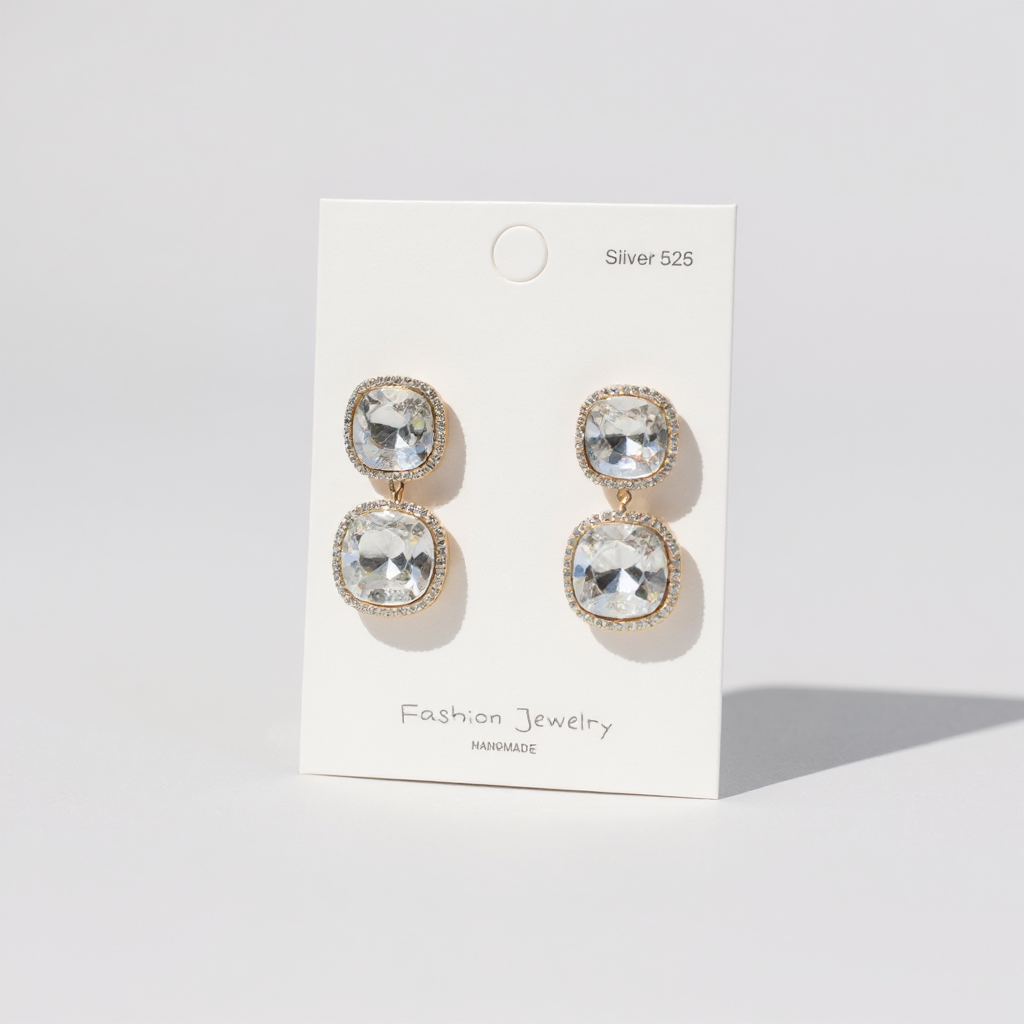 Crystal Halo Drop Earrings