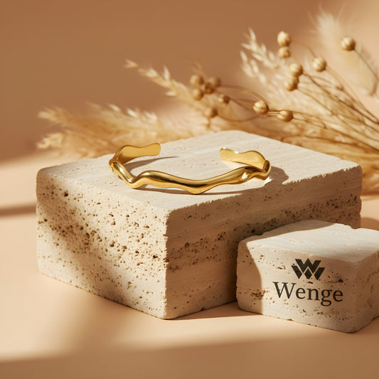 Leaves Bangle – 18k Gold Plated