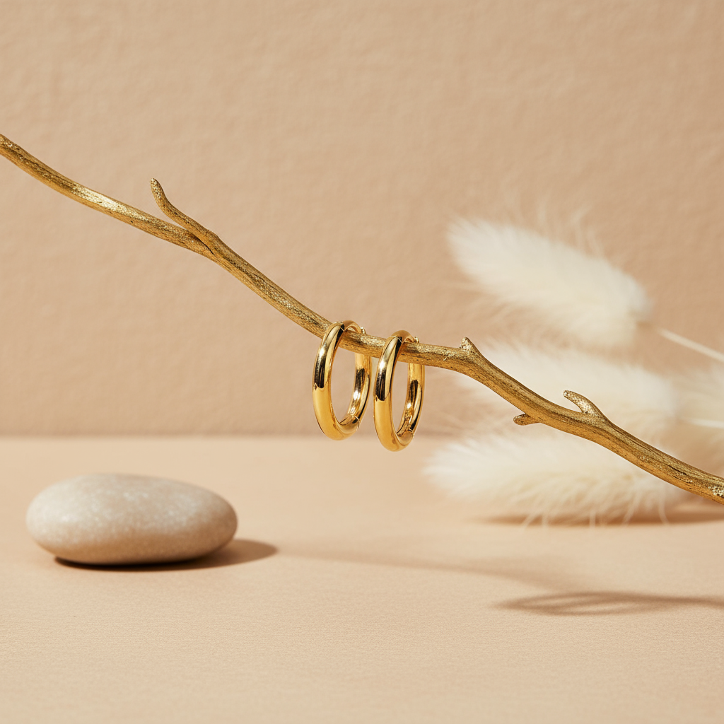 Classic Round Hoop Earrings – 18K Gold Plated