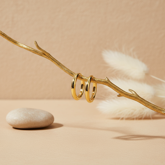 Classic Round Hoop Earrings – 18K Gold Plated