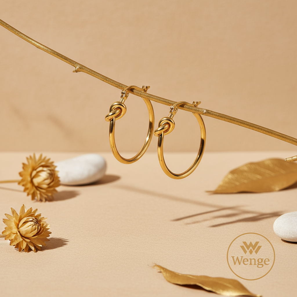 Knot Hoop Earrings – 18K Gold Plated