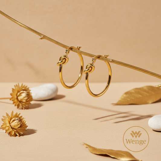 Knot Hoop Earrings – 18K Gold Plated
