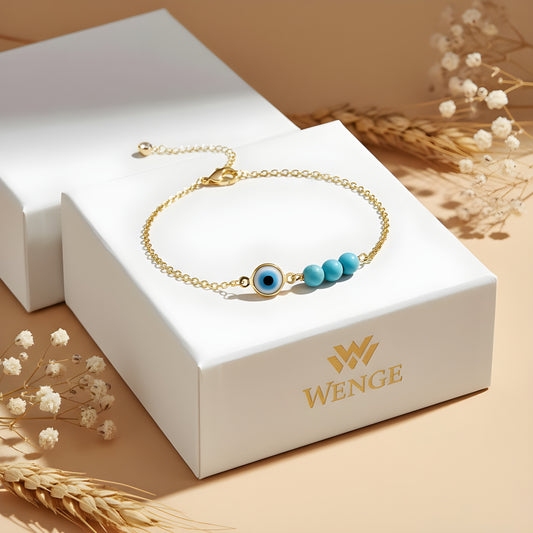 Dainty Evil Eye Bracelet – 18k Gold Plated
