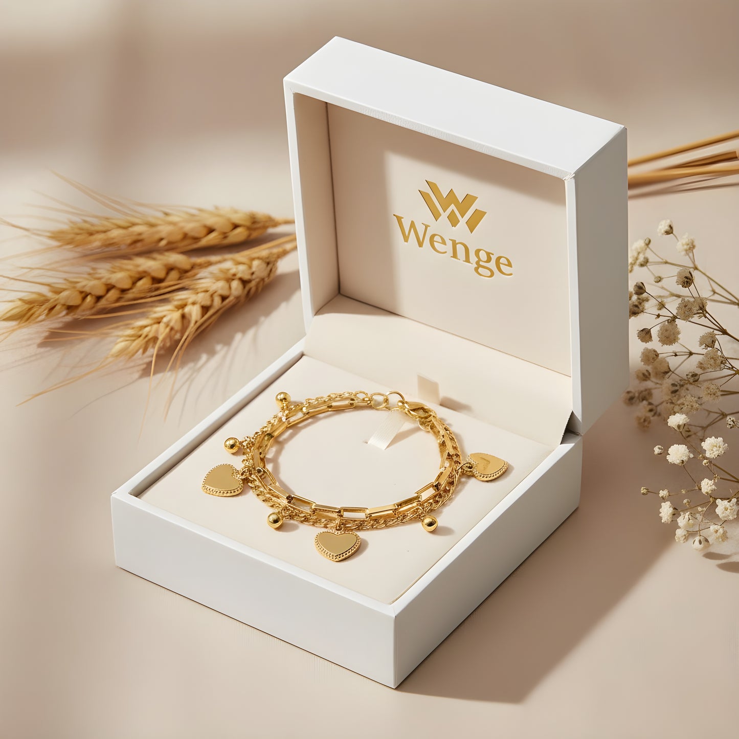 Dainty Hearts Bracelet – 18k Gold Plated