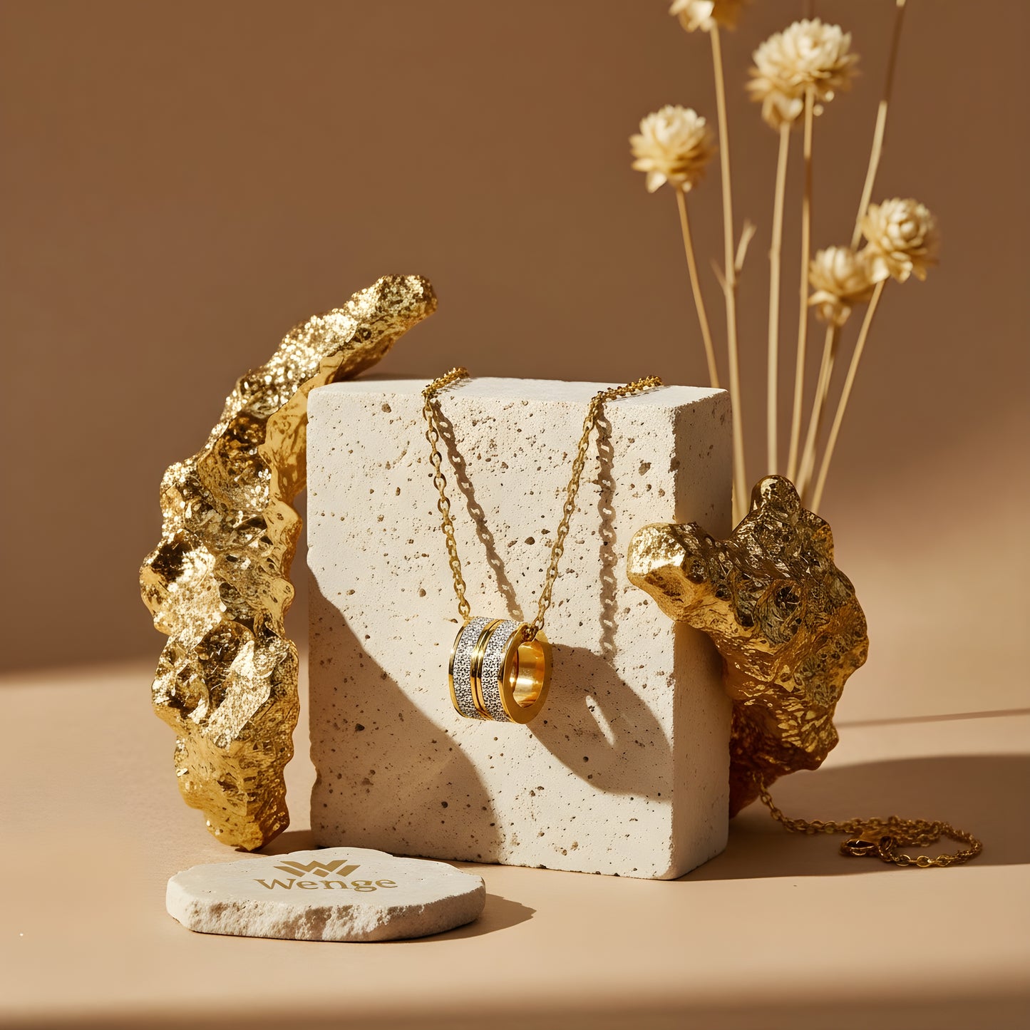 Eternal Dual Ring Necklace – 18k Gold Plated