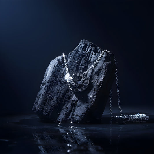 Twin Zircon Pendant Necklace – Stainless Steel