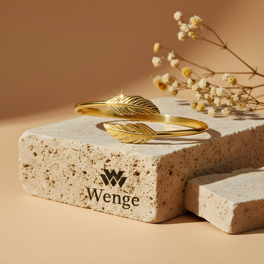 Classic Leaves Bangle – 18k Gold Plated