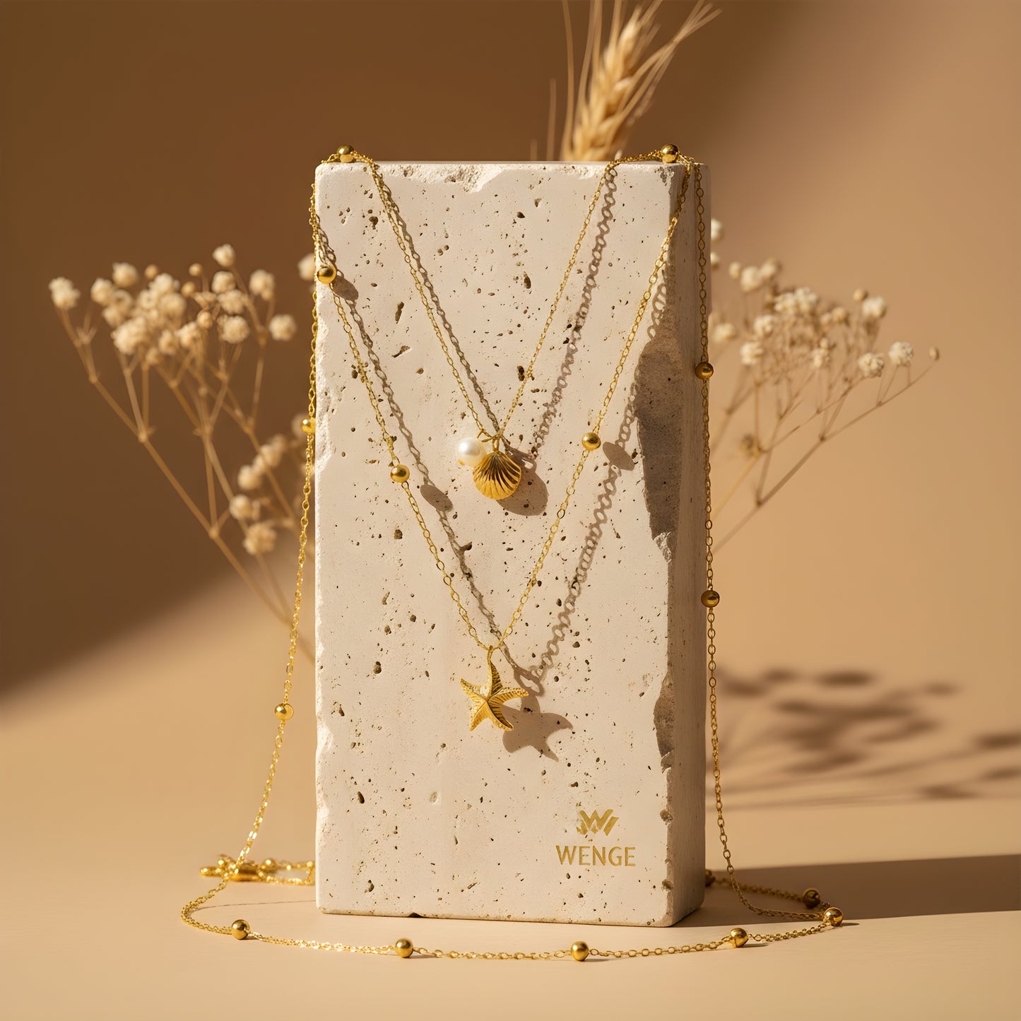 Seaside Pearl Necklace – 18k Gold Plated