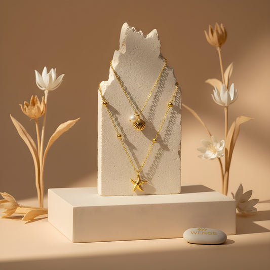 Seaside Pearl Necklace – 18k Gold Plated