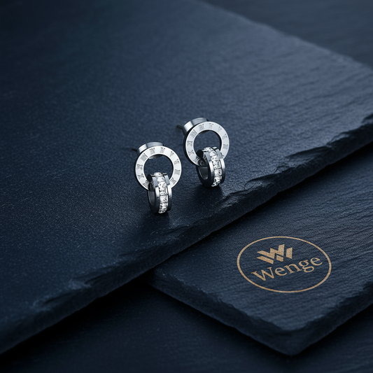 Roman Crystal Stud Earrings – Stainless Steel