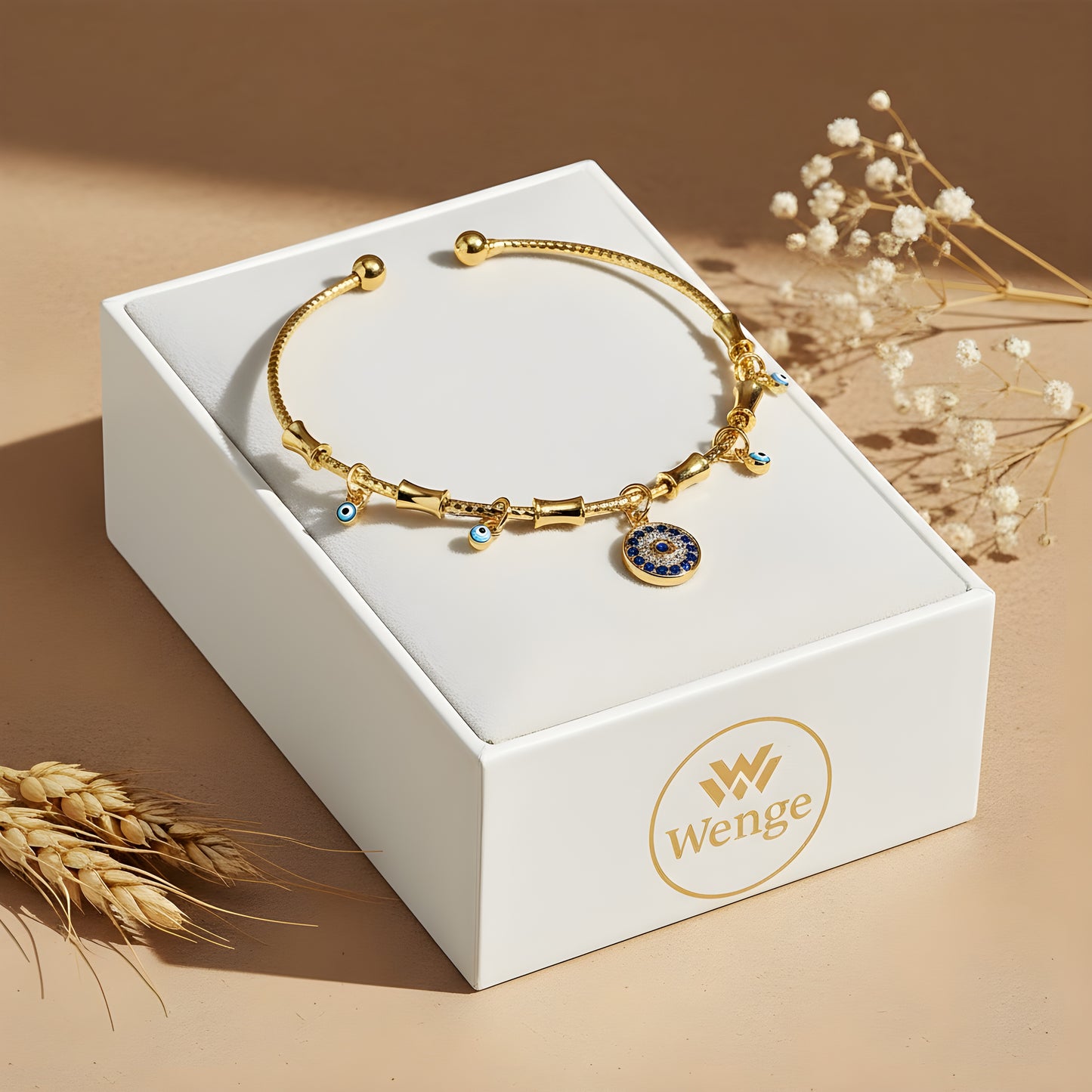 Azure Halo Bangle – 18k Gold Plated
