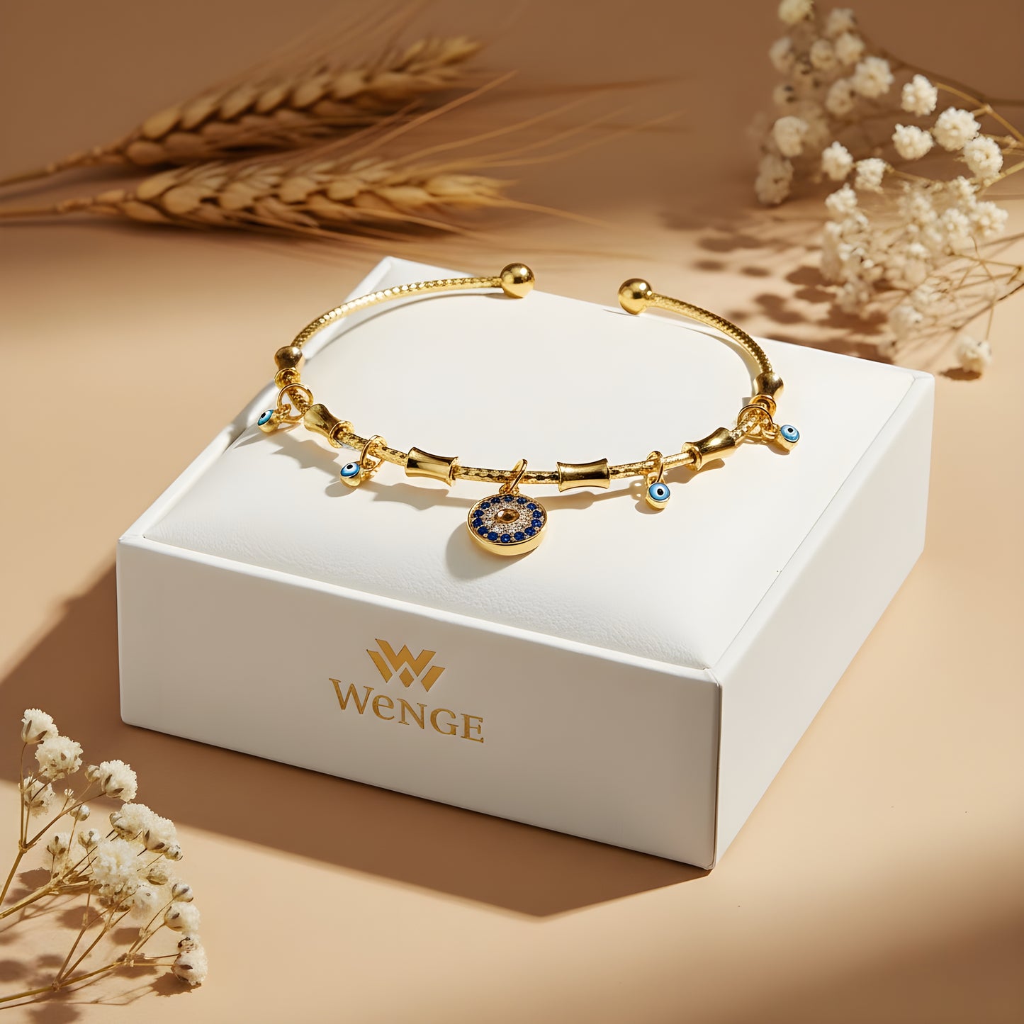 Azure Halo Bangle – 18k Gold Plated