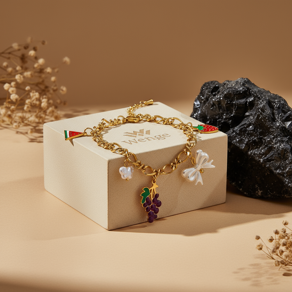 Grape Charm Bracelet – 18k Gold Plated