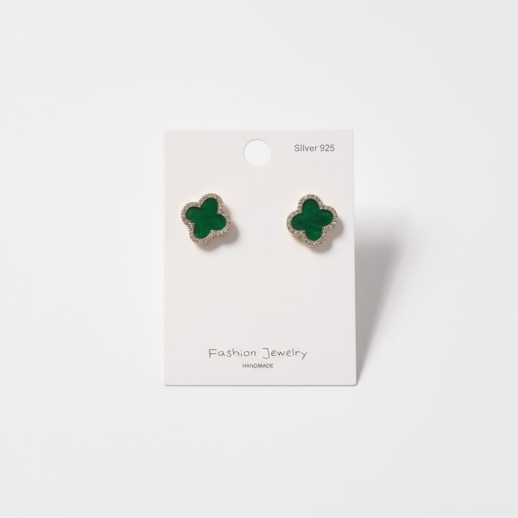 Lucky Clover Pave Studs