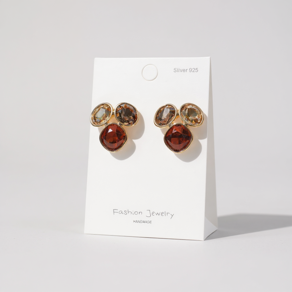 Garnet Jewel Cluster Studs