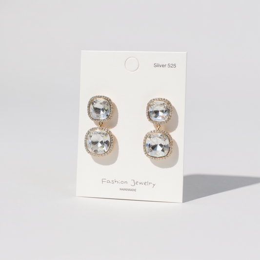 Crystal Halo Drop Earrings