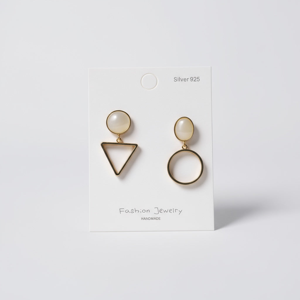 Geo Mismatch Drop Earrings