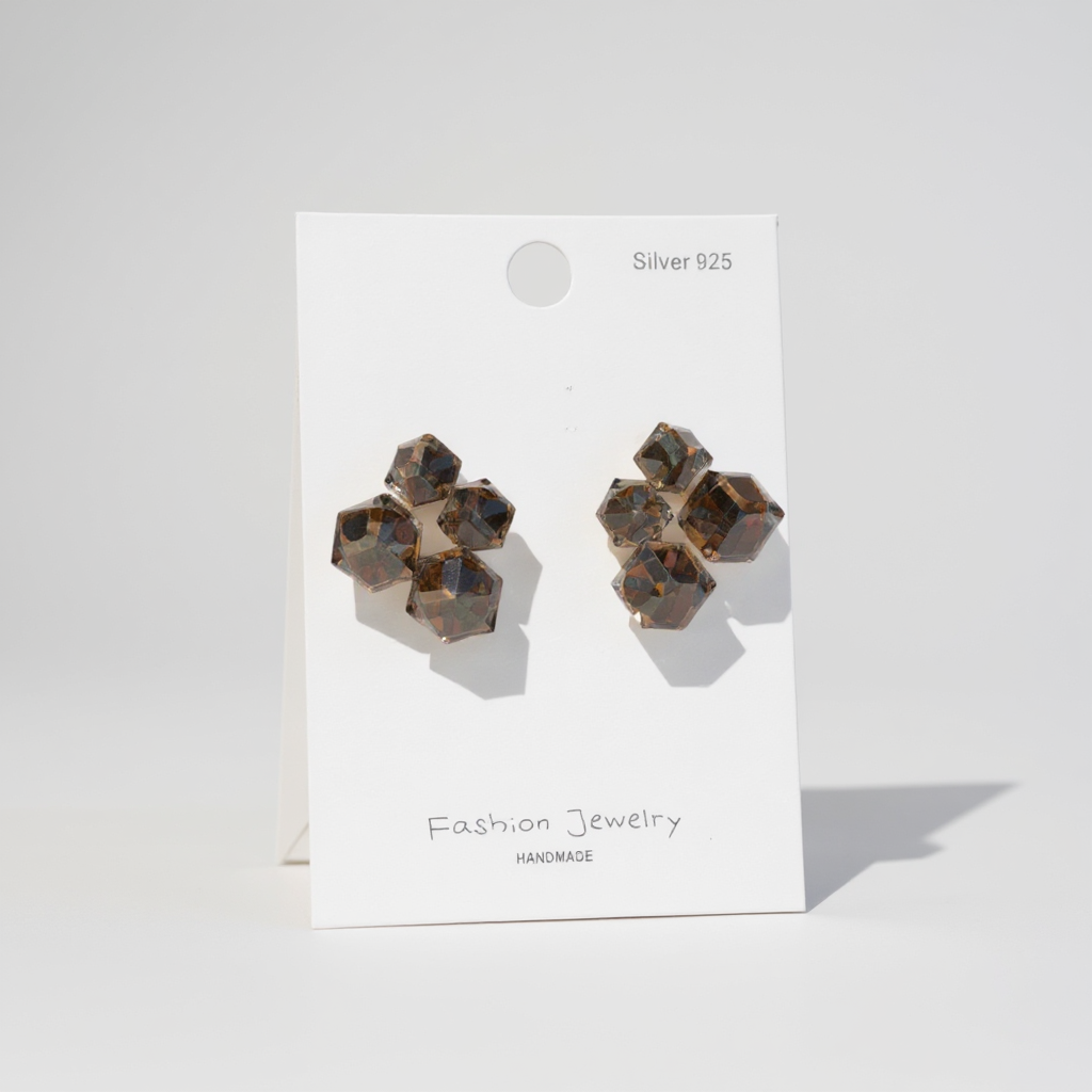 Smoky Quartz Cluster Studs