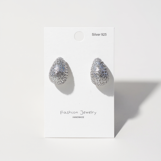 Luxe Pavé Teardrop Studs