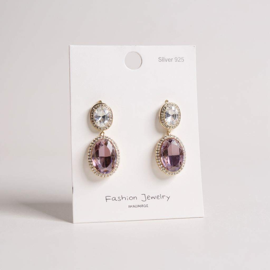 Amethyst Halo Drop Earrings